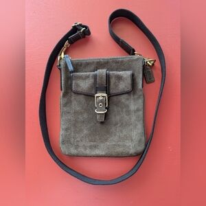 COACH Hamilton Taupe Rare Vintage Suede Crossbody/ Slingback Bag